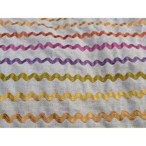 Duralee Grandeur Fabric Ric Rac Rainbow Green / Pink Indoor Upholstery 2+ yds